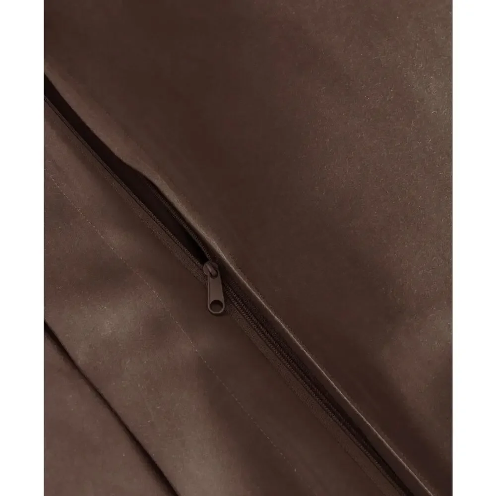 Quince Signature Giza Cotton Sateen Duvet Cover Set Espresso Full/Queen NWOT